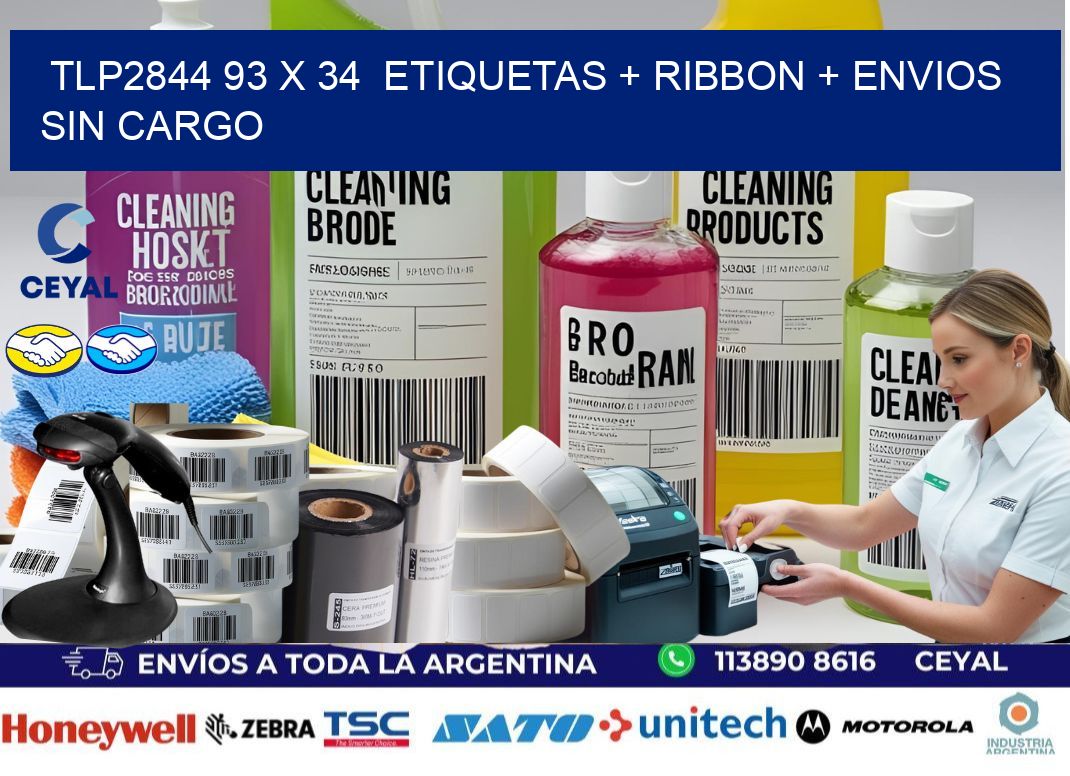 TLP2844 93 x 34 etiquetas + ribbon + envios sin cargo