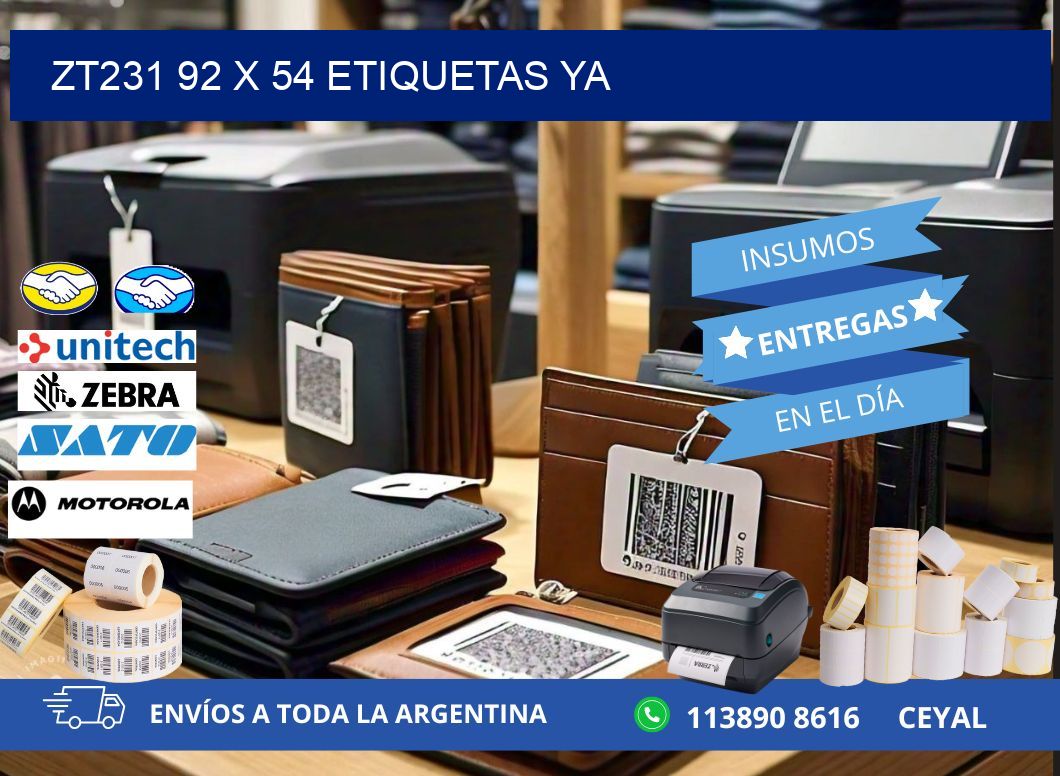 ZT231 92 x 54 ETIQUETAS YA