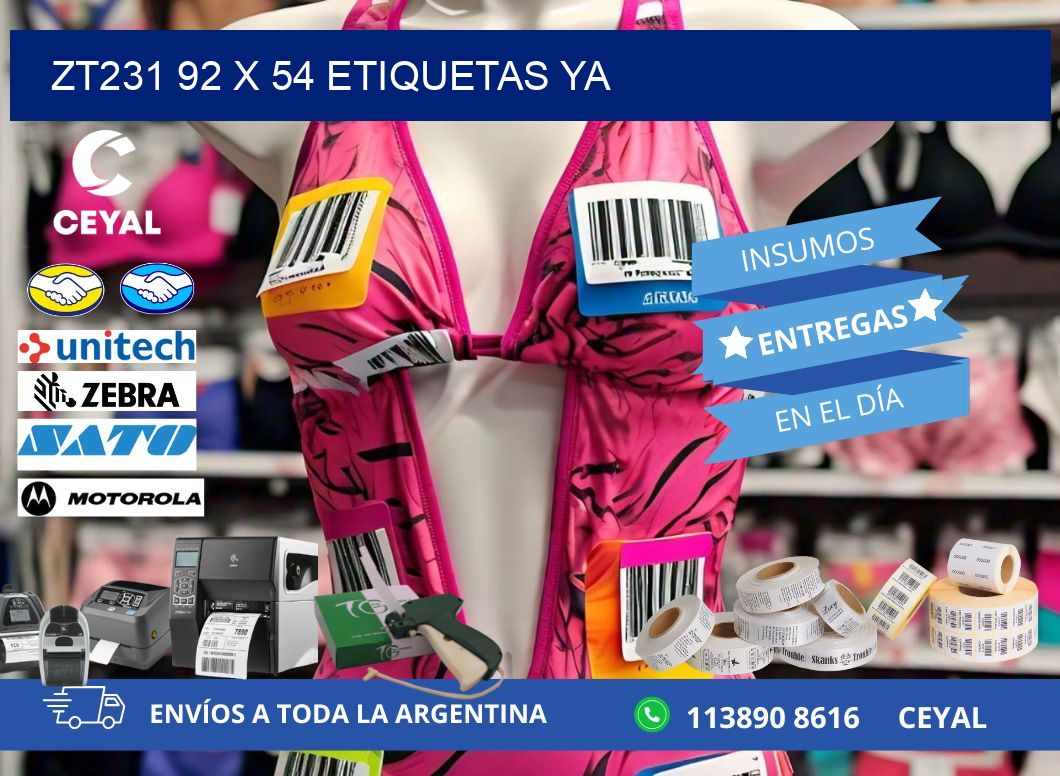 ZT231 92 x 54 ETIQUETAS YA
