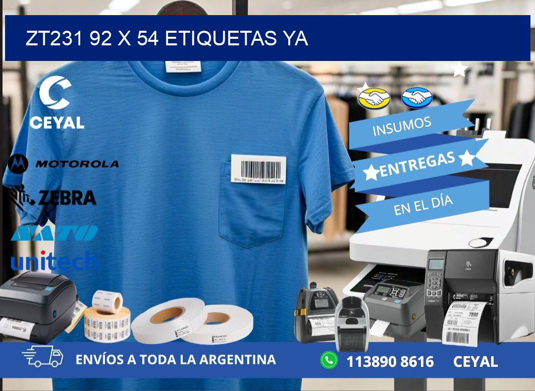 ZT231 92 x 54 ETIQUETAS YA
