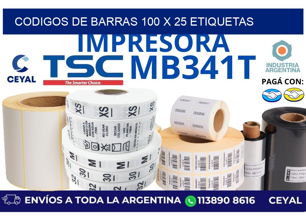codigos de barras 100 x 25 etiquetas