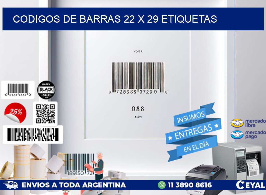 codigos de barras 22 x 29 etiquetas