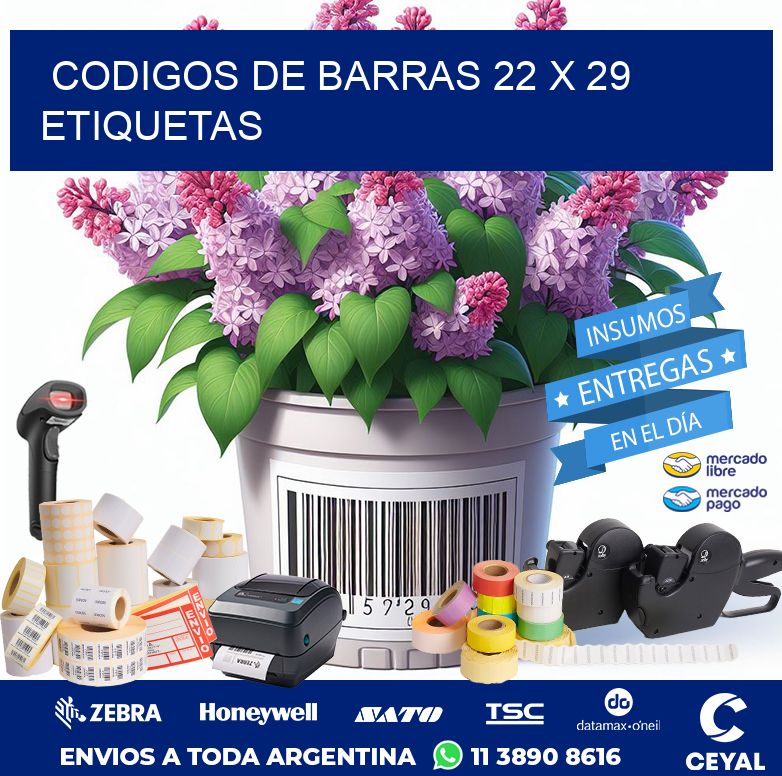 codigos de barras 22 x 29 etiquetas