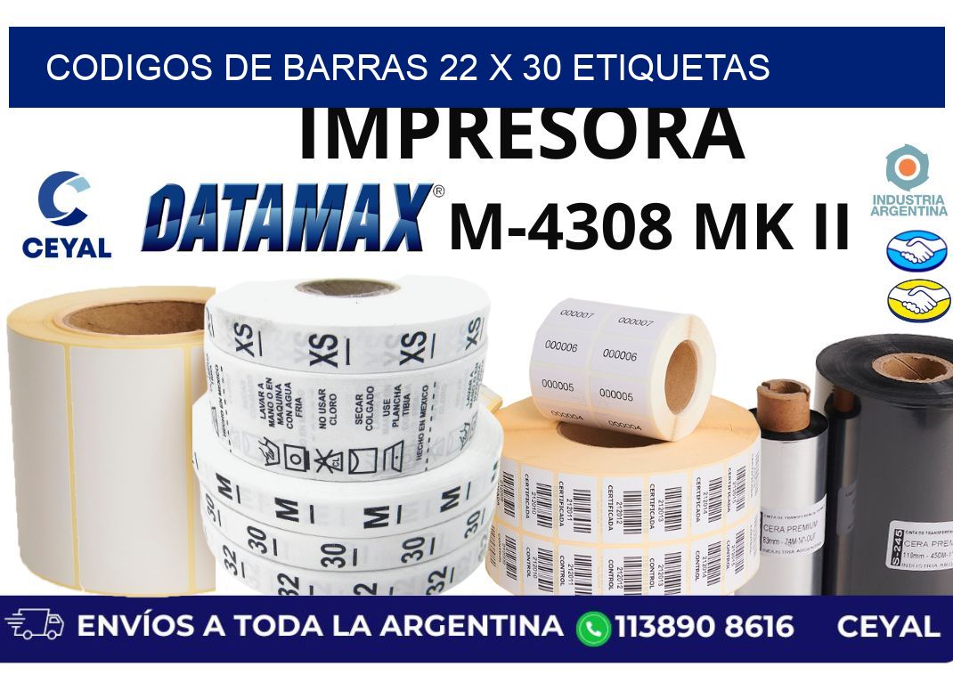 codigos de barras 22 x 30 etiquetas
