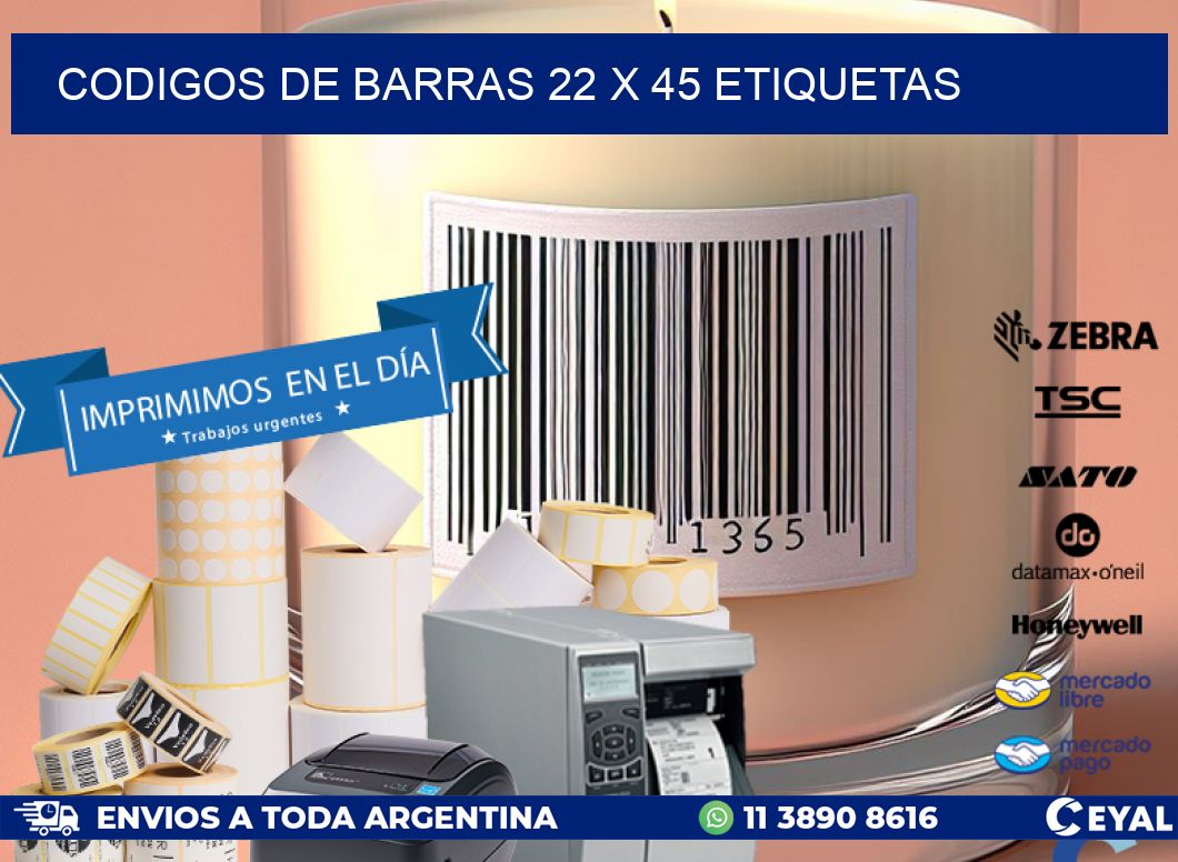 codigos de barras 22 x 45 etiquetas