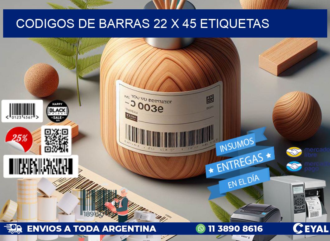 codigos de barras 22 x 45 etiquetas