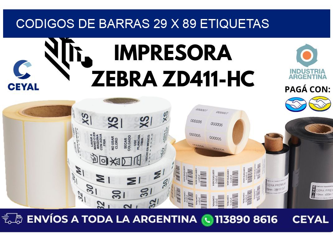 codigos de barras 29 x 89 etiquetas