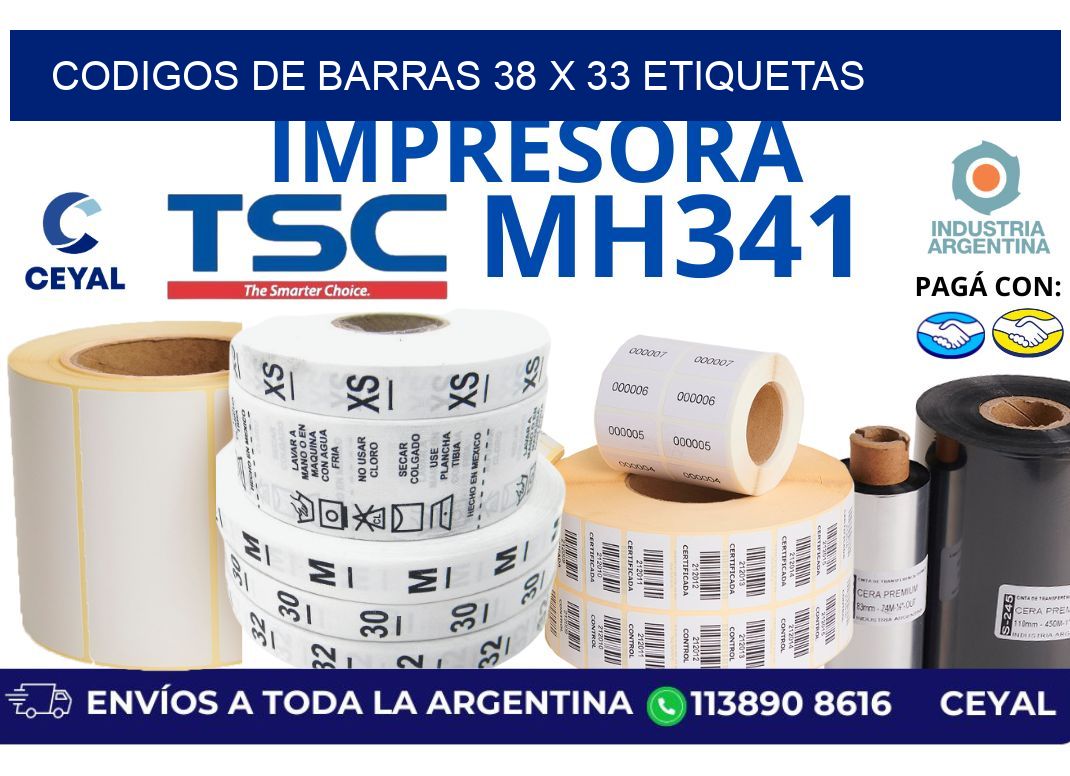 codigos de barras 38 x 33 etiquetas