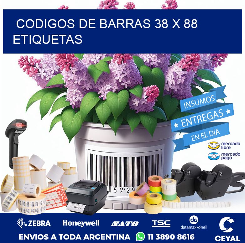 codigos de barras 38 x 88 etiquetas