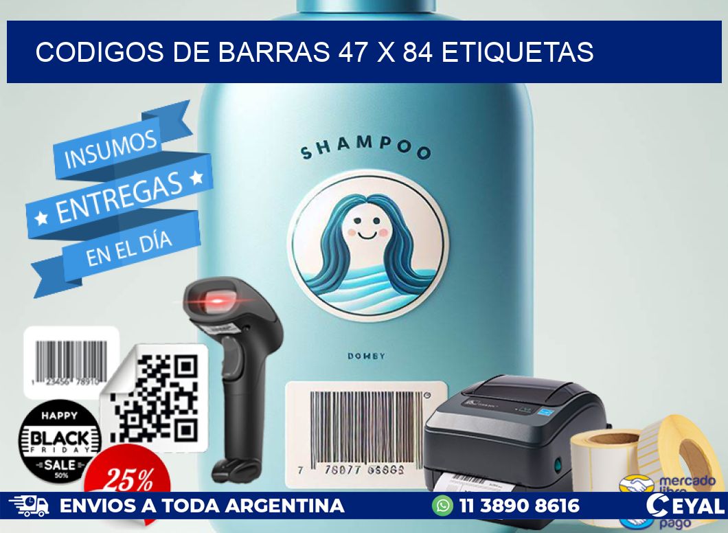 codigos de barras 47 x 84 etiquetas