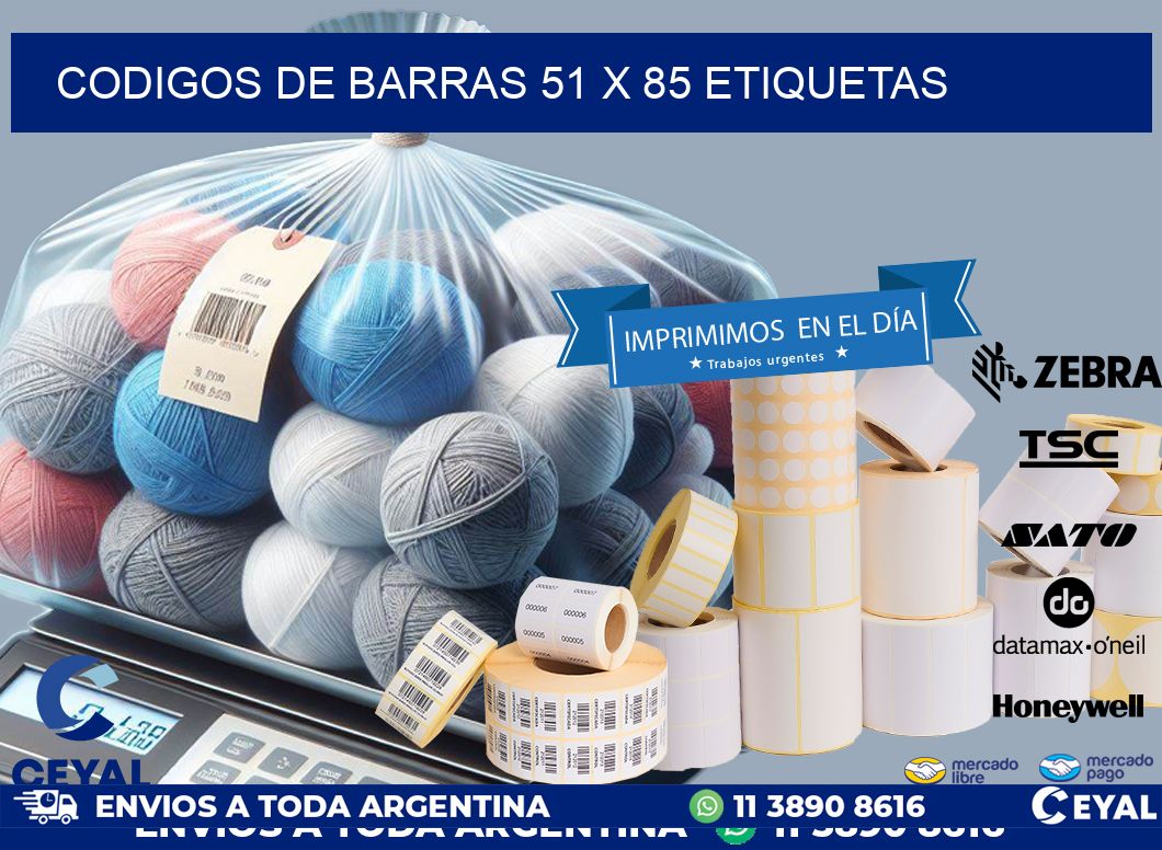 codigos de barras 51 x 85 etiquetas