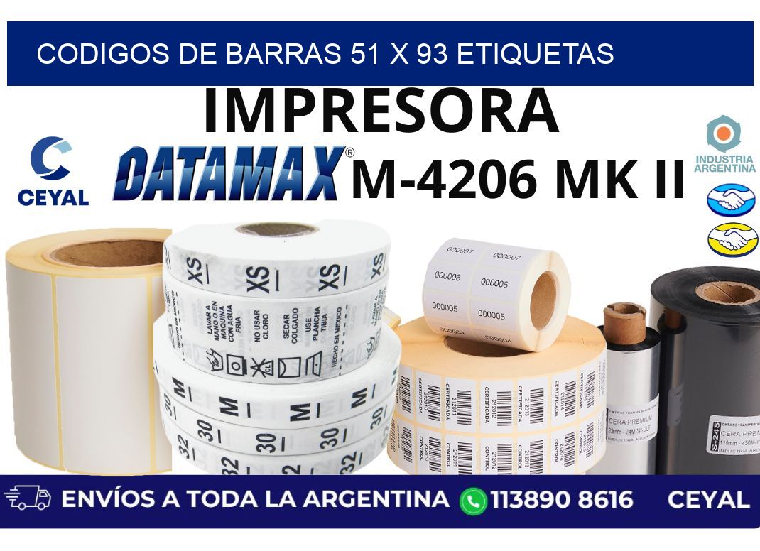 codigos de barras 51 x 93 etiquetas