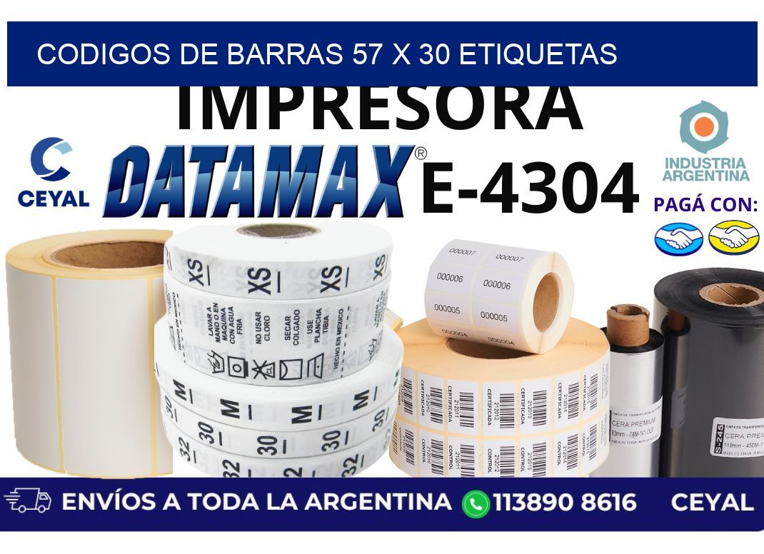 codigos de barras 57 x 30 etiquetas