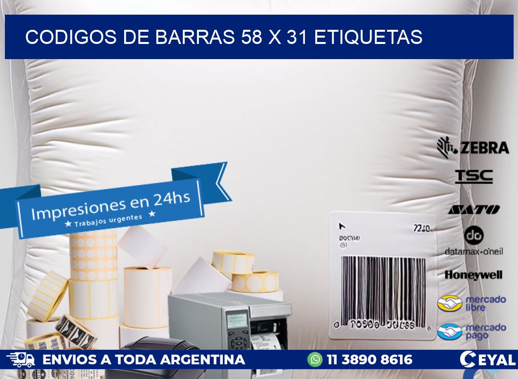 codigos de barras 58 x 31 etiquetas