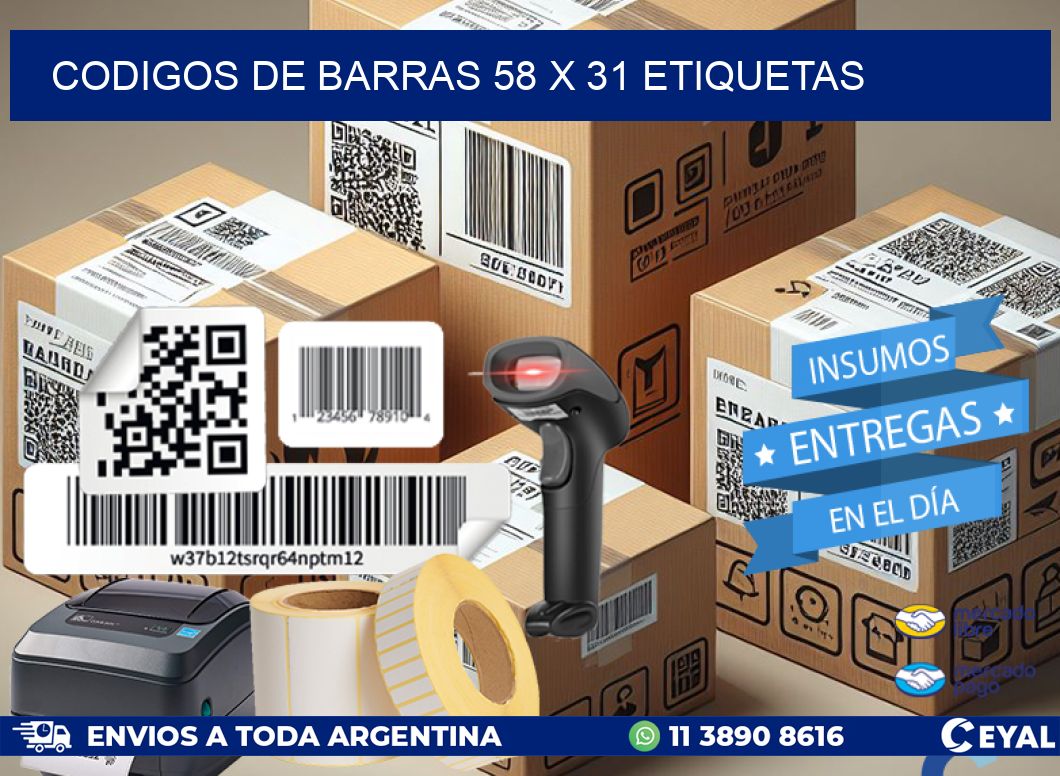 codigos de barras 58 x 31 etiquetas