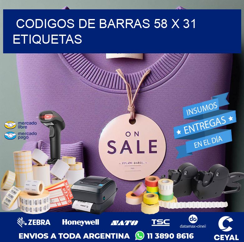 codigos de barras 58 x 31 etiquetas