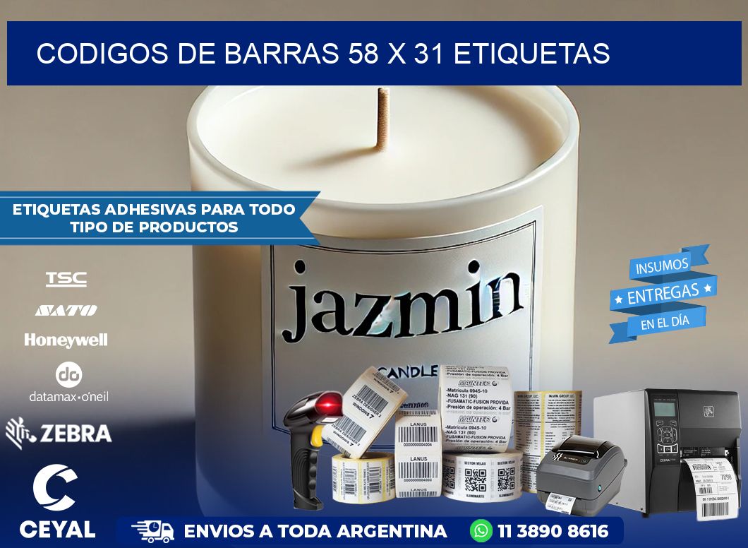 codigos de barras 58 x 31 etiquetas