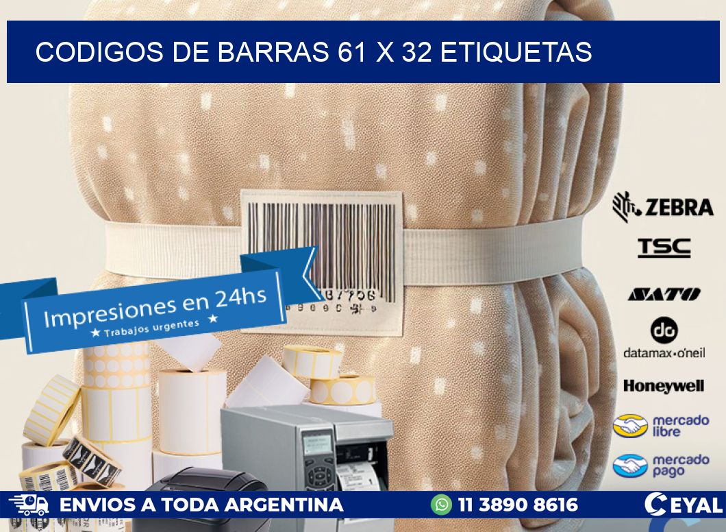 codigos de barras 61 x 32 etiquetas
