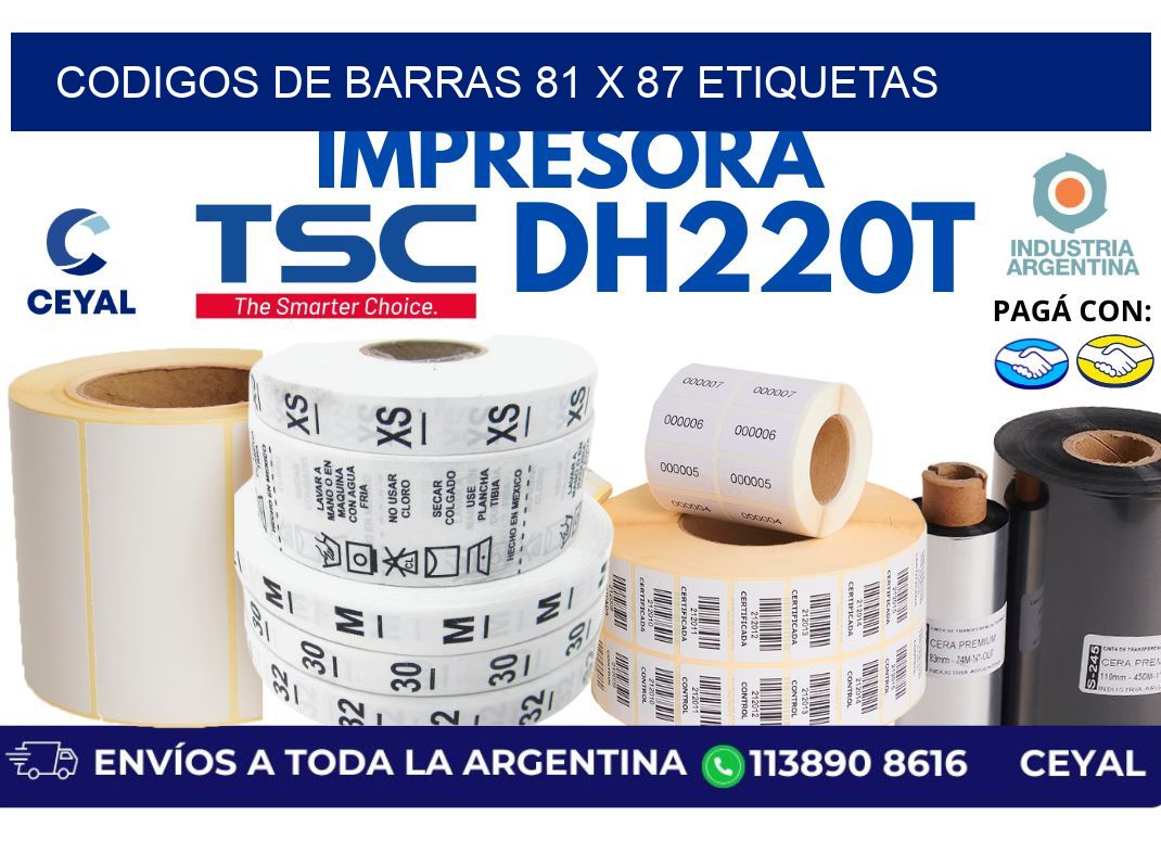 codigos de barras 81 x 87 etiquetas