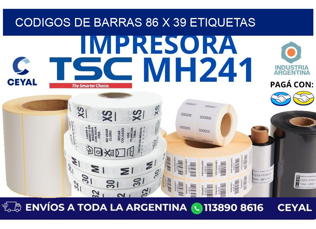 codigos de barras 86 x 39 etiquetas