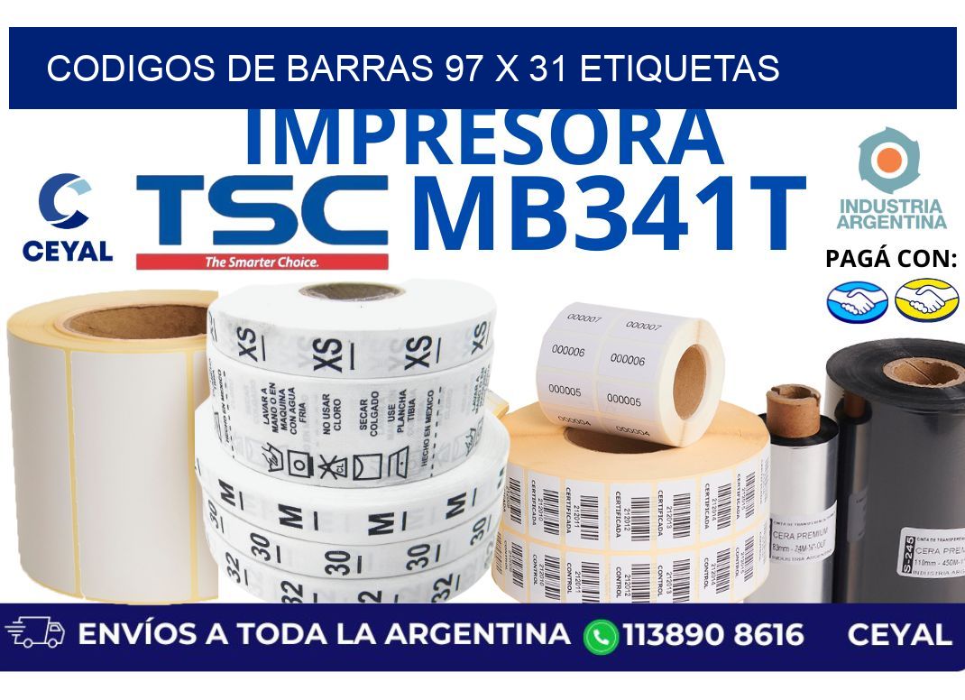 codigos de barras 97 x 31 etiquetas