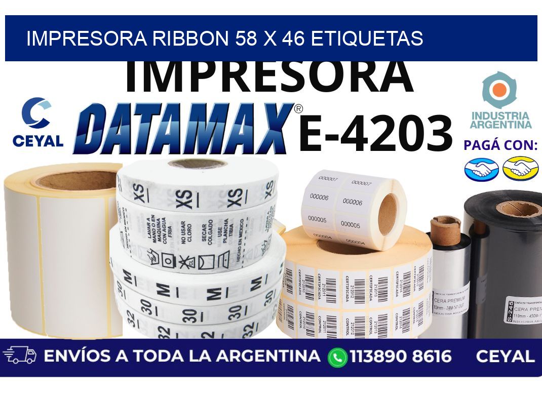 impresora ribbon 58 x 46 etiquetas