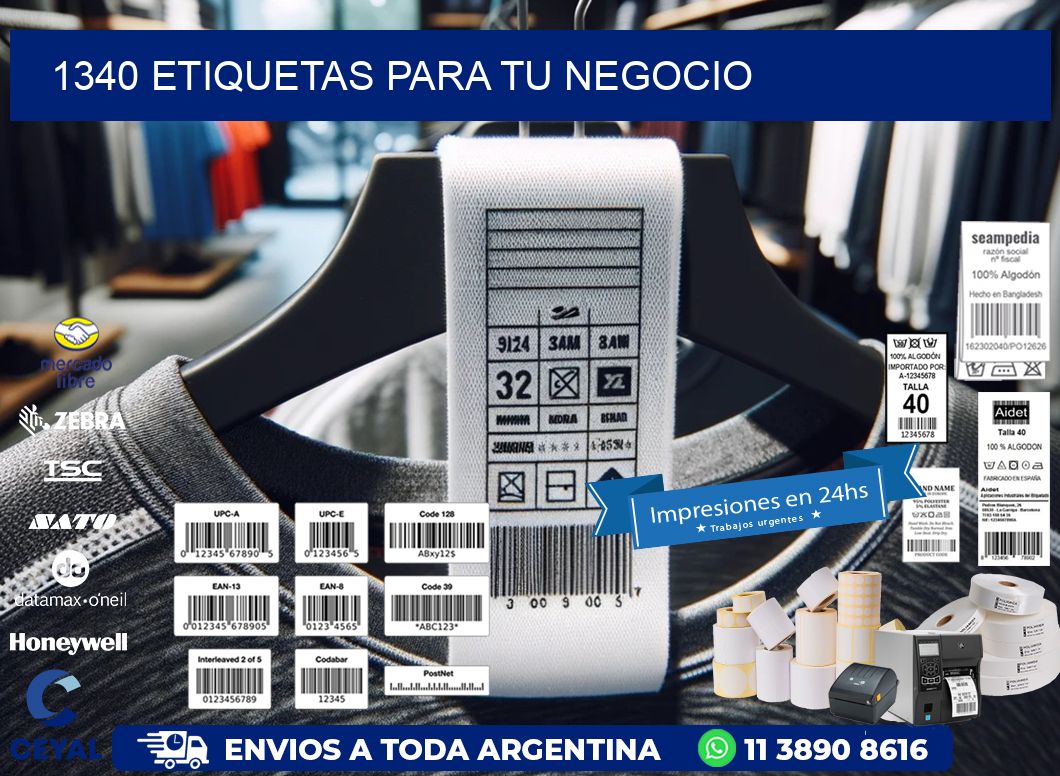 1340 etiquetas para tu negocio