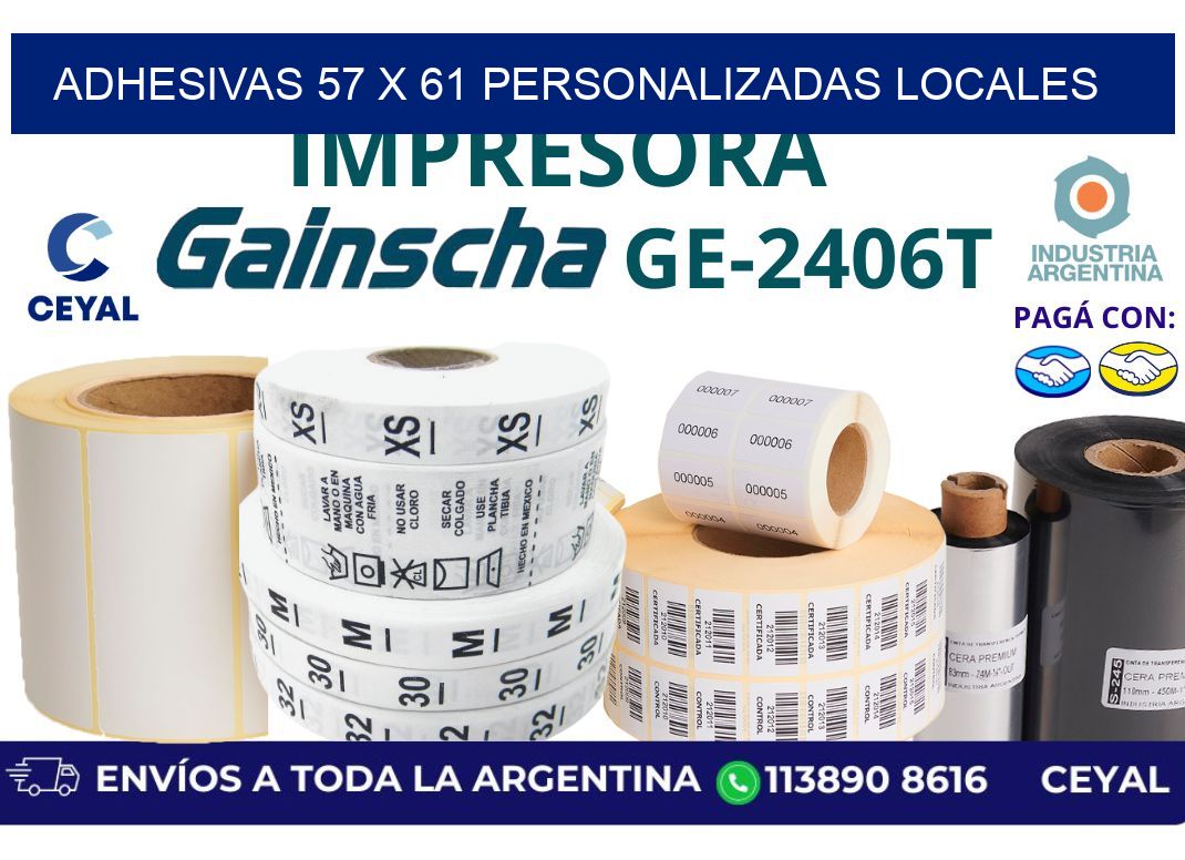 adhesivas 57 x 61 personalizadas locales