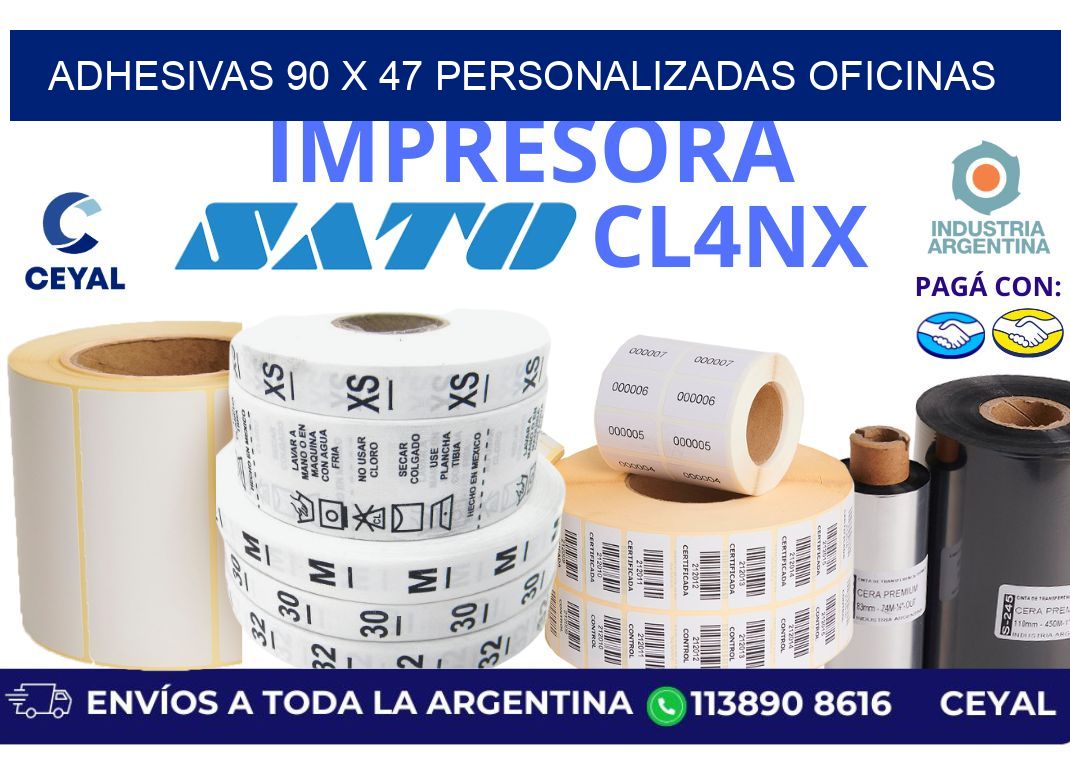adhesivas 90 x 47 personalizadas oficinas