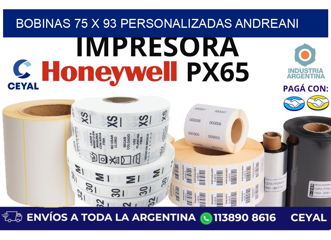 bobinas 75 x 93 personalizadas andreani