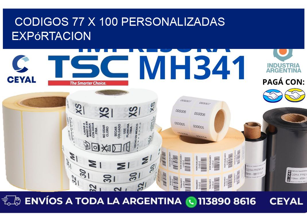 codigos 77 x 100 personalizadas expórtacion