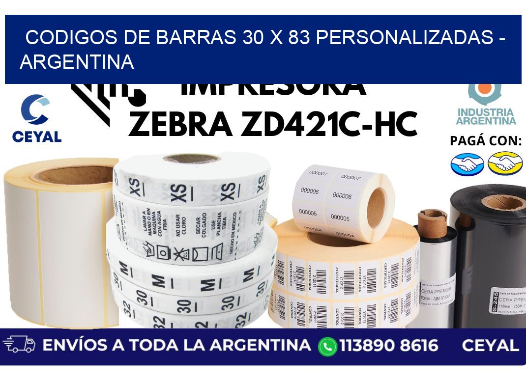codigos de barras 30 x 83 personalizadas – Argentina