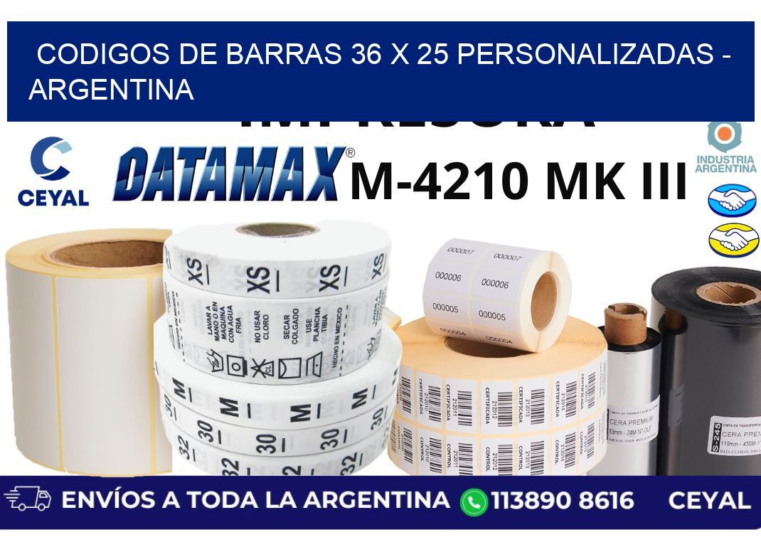 codigos de barras 36 x 25 personalizadas – Argentina