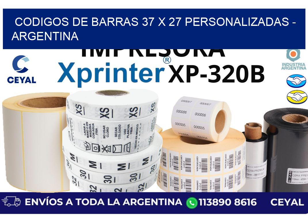 codigos de barras 37 x 27 personalizadas – Argentina