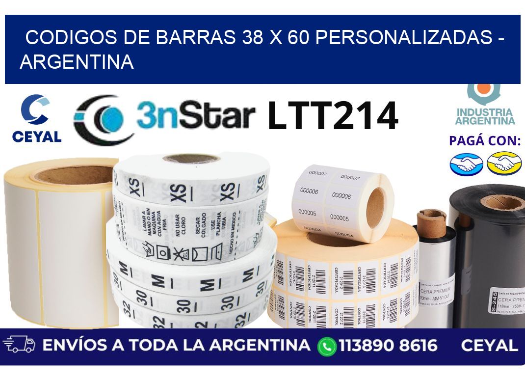 codigos de barras 38 x 60 personalizadas – Argentina