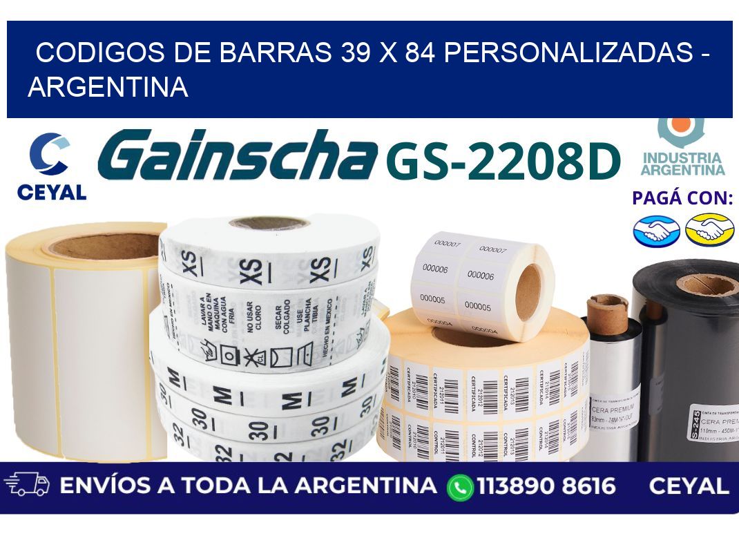 codigos de barras 39 x 84 personalizadas – Argentina
