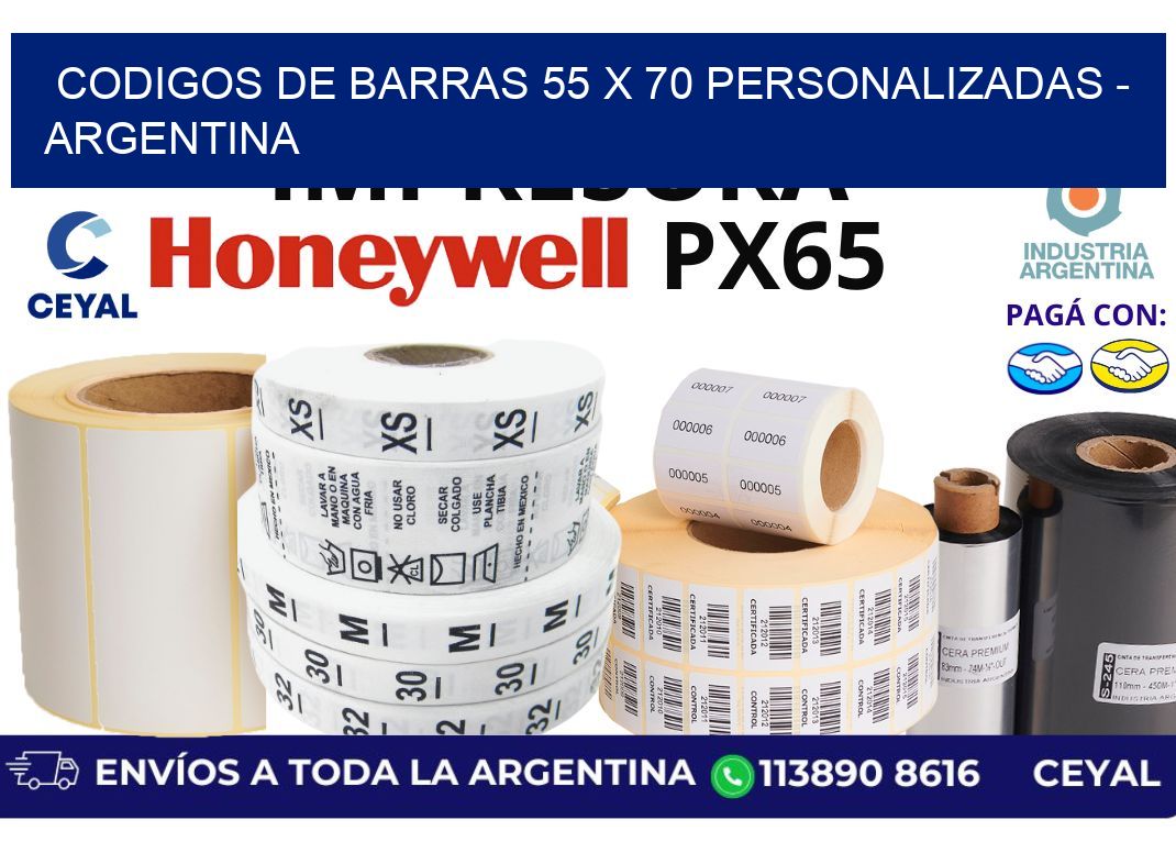 codigos de barras 55 x 70 personalizadas - Argentina