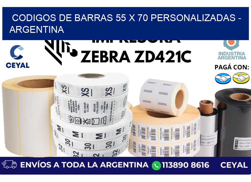 codigos de barras 55 x 70 personalizadas – Argentina