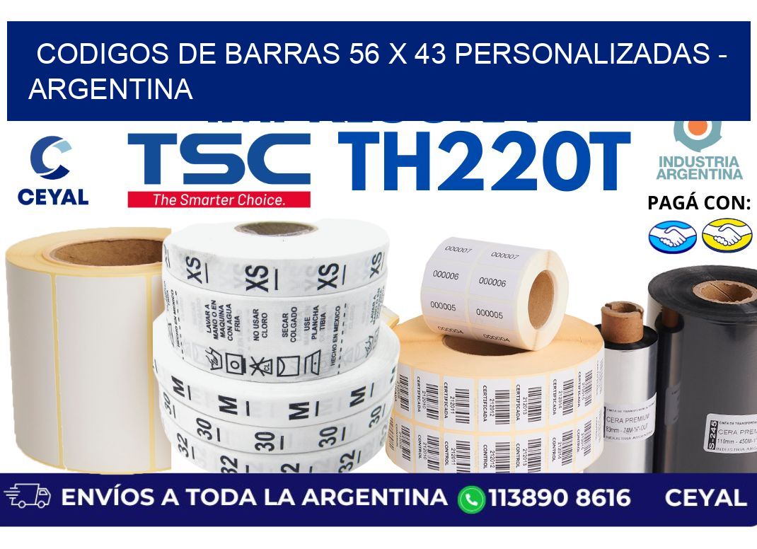 codigos de barras 56 x 43 personalizadas – Argentina
