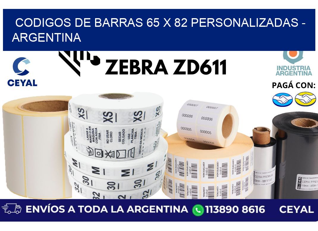 codigos de barras 65 x 82 personalizadas - Argentina
