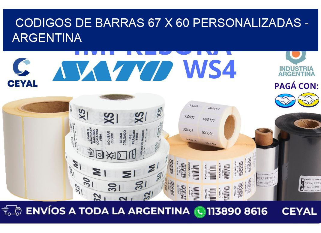 codigos de barras 67 x 60 personalizadas - Argentina