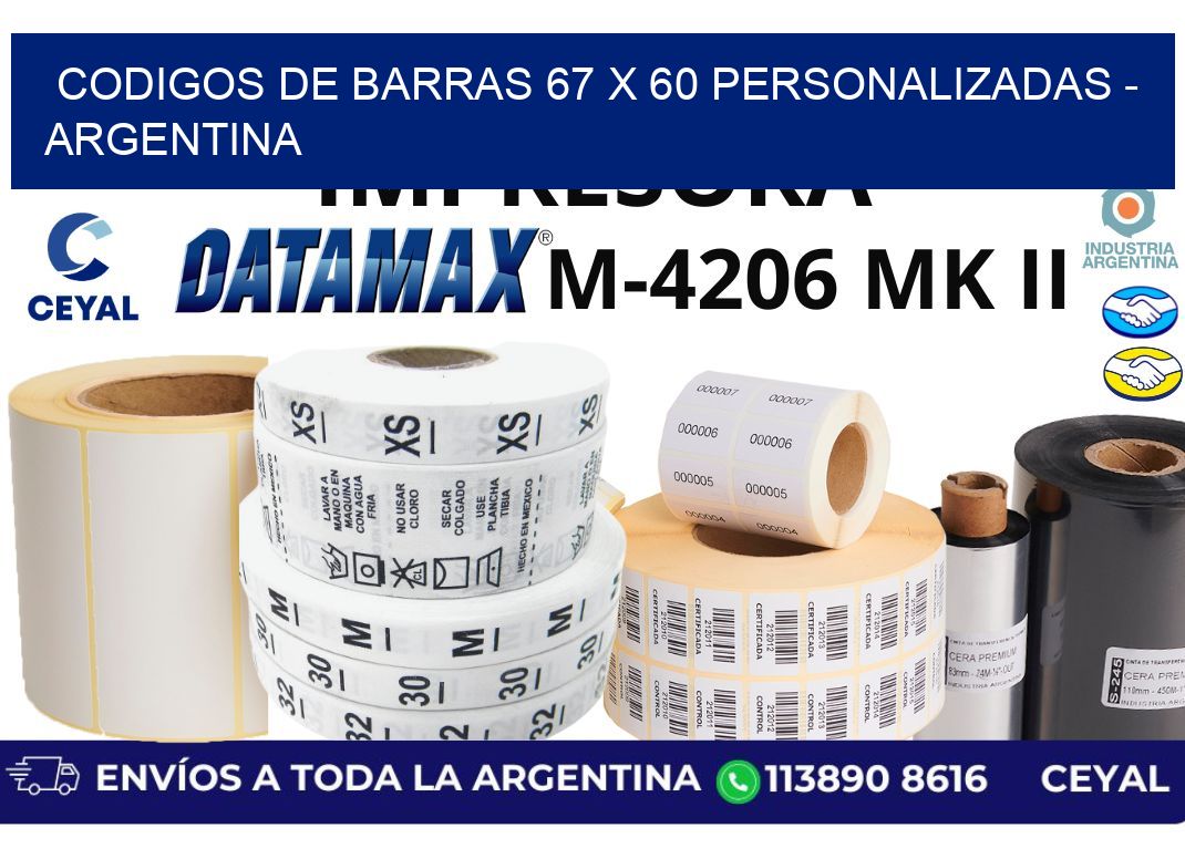 codigos de barras 67 x 60 personalizadas - Argentina
