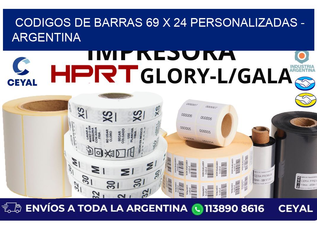 codigos de barras 69 x 24 personalizadas - Argentina