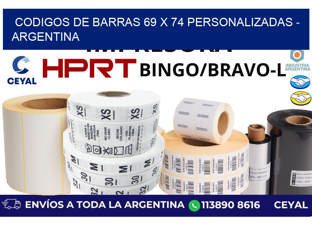 codigos de barras 69 x 74 personalizadas - Argentina