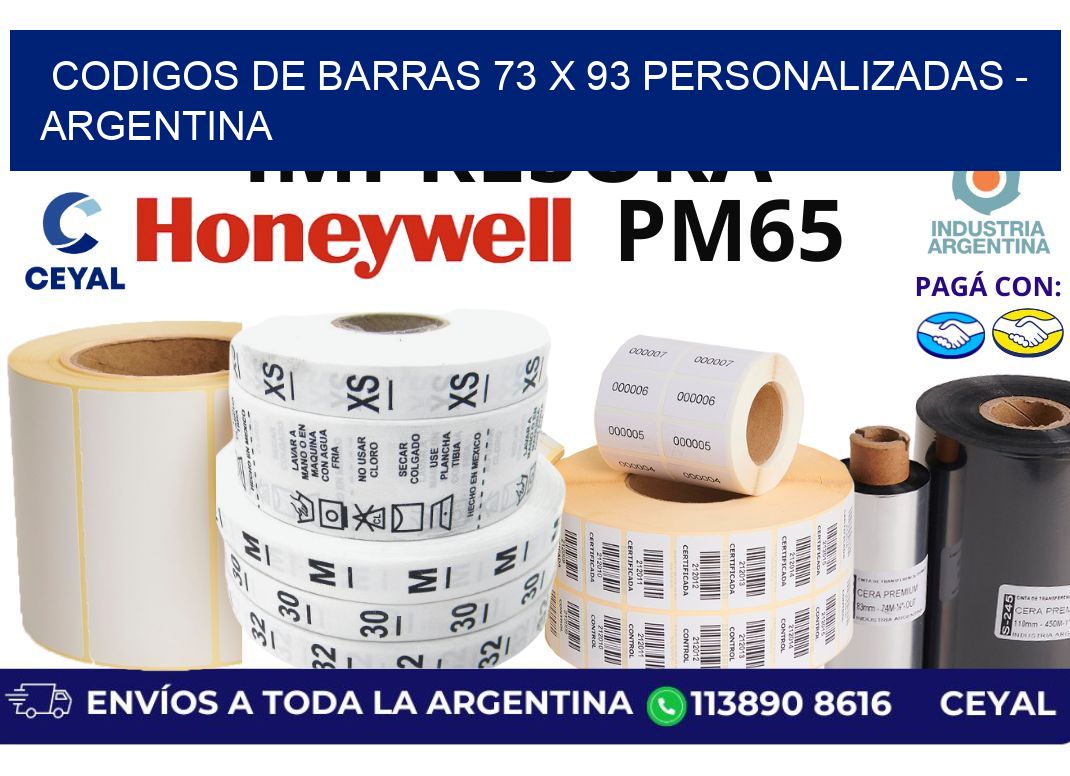 codigos de barras 73 x 93 personalizadas - Argentina
