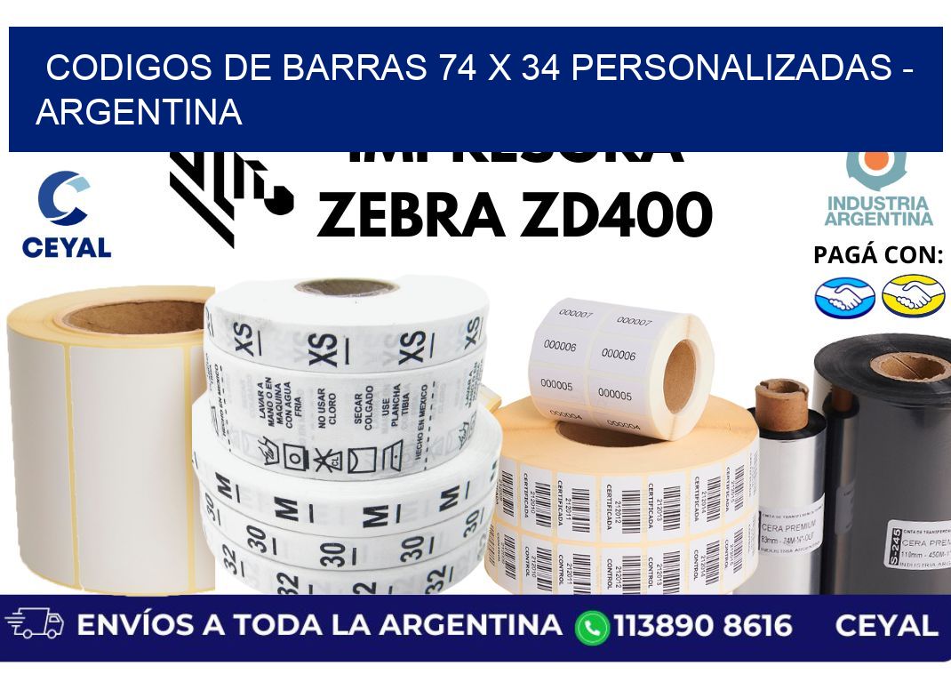 codigos de barras 74 x 34 personalizadas – Argentina