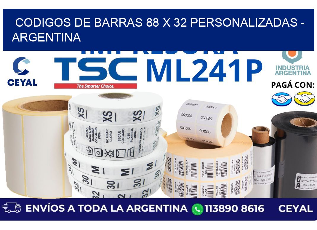 codigos de barras 88 x 32 personalizadas – Argentina