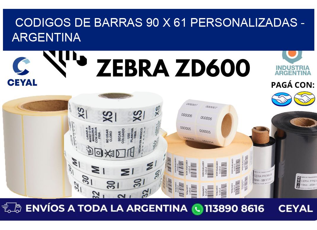 codigos de barras 90 x 61 personalizadas - Argentina