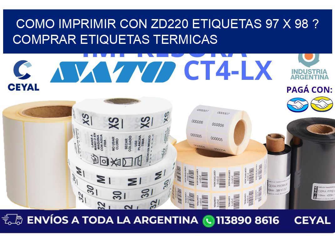 como imprimir con zd220 etiquetas 97 x 98 ? Comprar Etiquetas termicas