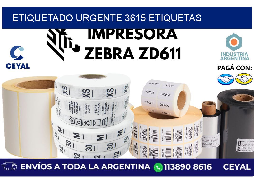 etiquetado urgente 3615 etiquetas